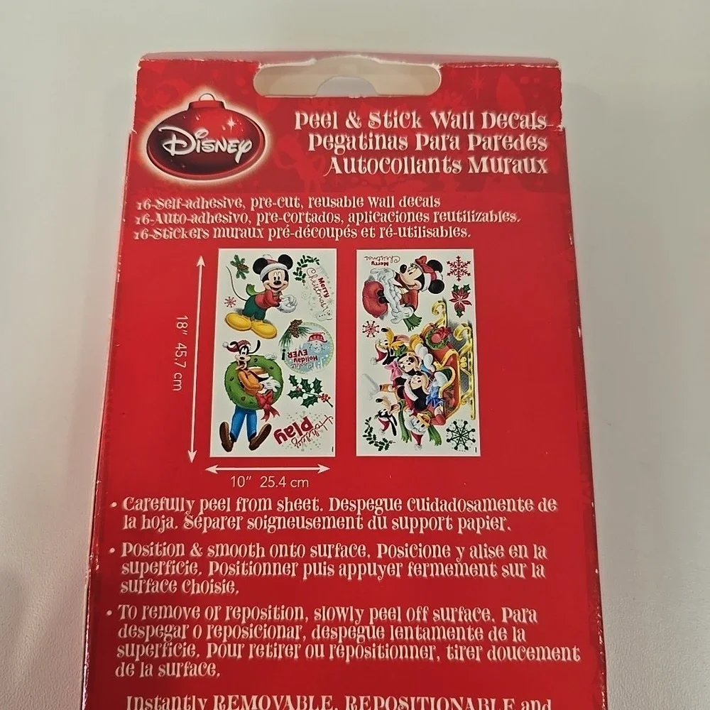Disney Mickey Mouse Jumbo Stick-Ups Christmas Decals‎ 16 pcs Vintage New in Box
